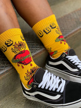 Load image into Gallery viewer, OLD BONES SOCIETY Yellow Sacred Heart crew socks
