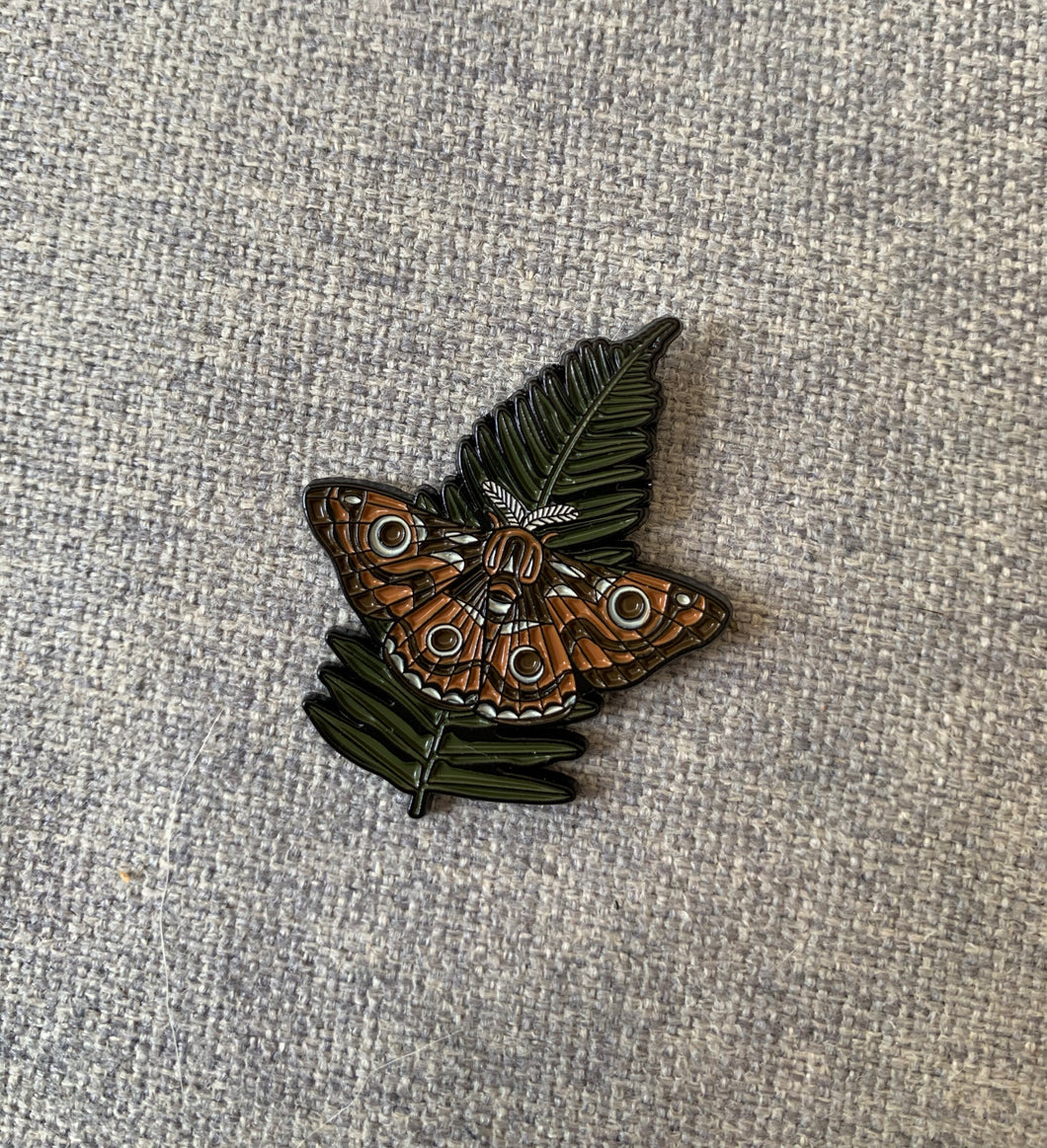Moth and fern pin